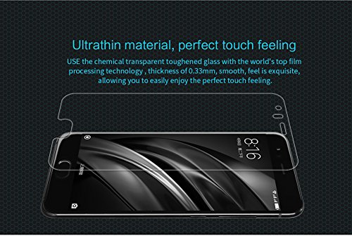 Protector de Pantalla Xiaomi Mi6  NILLKIN Protector de Pantalla de Prima de Cristal Templado Protector Alta Definicion HD   9H Dureza 0 33mm Cristal Templado Protector de Pantalla para Xiaomi Mi6  Transparente