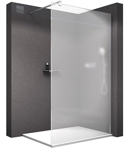 Homgoday Douchewand voor inloopdouche met helder ESG-glas, douchewand, walk in douche, douchescheidingswand, douchecabine, douchewand voor inloopdouches, modern design, 100 x 195 cm