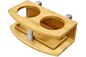 Woodquail Clip on Cup Holder Hanging Shelf, Small Bedside Shelf, Made of Natural Bamboo (Clips 31mm)