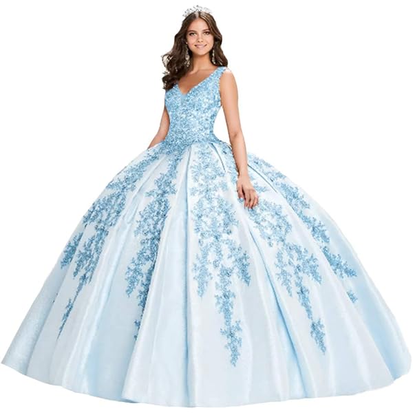 Abito Da Ballo Quinceanera Con Paillettes E Tulle - Scollo A Cuore, Senza Maniche, Con Treno - Foto 7