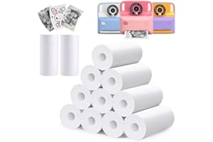 AMZELAS Instant Print Camera for Kids Compatible 12 Rolls Thermal Print Paper - Printing Camera Not Included (Black&White)