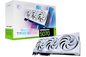 MSI NVIDIA GeForce RTX 5070 12G Gaming Trio OC White Carte Graphique - 12 Go GDDR7 (28 GB/s, 192-bit), PCIe 5.0 - TRI FROZR 4 (3 x Ventilateurs STORMFORCE) - RGB - HDMI 2.1b, DisplayPort 2.1b