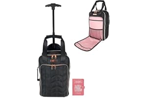 Bordlite Ryanair 40x20x25cm Underseat Cabin Bag – Lightweight Wheeled Holdall with Trolley Handle & Pockets – Fits Ryanair Free Hand Luggage – Includes Free Pink Passport Holder