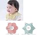 Lovely Cotton Waterproof 360¡ãRotated Buckle Baby Bib Saliva Towel Stripe