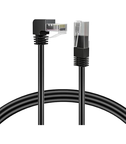 3m White CAT6 Ethernet Cable With 90-Degree Right-Angle RJ45 Connector – High-Speed Network Cable