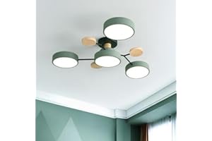 TONGNIDA Lampa sufitowa LED, 4 głowice LED, trójkolorowa lampa sufitowa 48 W, możliwość ściemniania, do salonu, korytarza, jadalni, biura, sypialni (zielona)