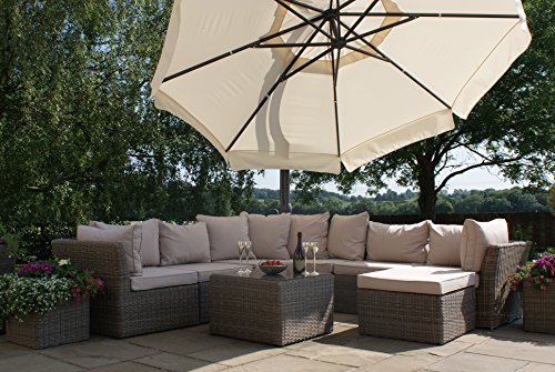 Maze Rattan Winchester Large Corner Group In A Rounded Natural
