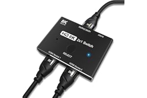 YIWENTEC Przełącznik kierunkowy HDMI 2.1 Ultra HD 8K High Speed 48 Gb/s, tylko 2 w 1 wyjście 8K przy 60 Hz 4K przy 120 Hz konwerter rozdzielacza kompatybilny z projektorami Xbox PS5 monitorami ¡