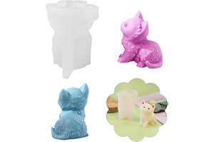 Rolin Roly Moule en silicone en forme d'animaux Transparent 3D Moule en résine moule en résine époxy pour gâteaux, savons, décoration de gâteaux fondant (1PCS)