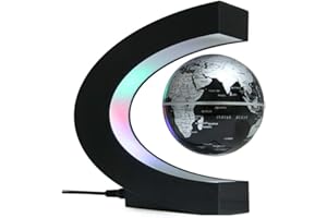 CORIVER Globe Flottant avec Lumières LED et Interrupteur Tactile - Lampe Magnétique en Forme de C à Lévitation pour Décoration de Bureau
