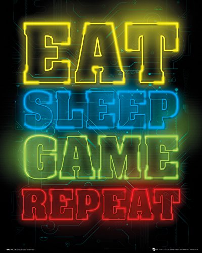 GB Eye, Gaming, Eat Sleep Game Repeat, Mini Poster 40x50cm