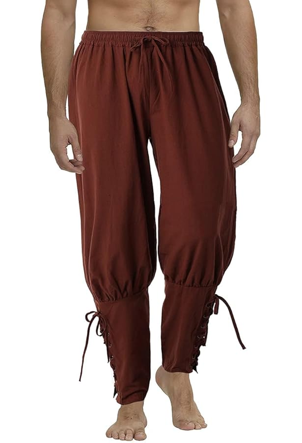 AJGEGJE Middeleeuwse kleding voor heren, 7 stuks, renaissance-kostuumset, middeleeuws Viking-kostuum met piratenhemd, lange broek, riem, polsband (zwart, XXL