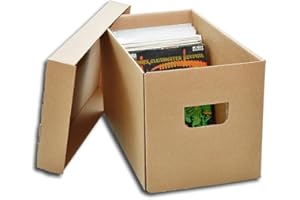 WE'LITE ESPOSITORE UNIVERSALE scatola per 180 dischi 45 GIRI in vinile (diam. 18cm) in cartone con coperchio e maniglie ottima anche per trasporti e traslochi