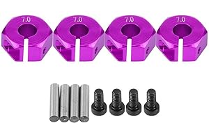 Dilwe 12mm Adaptateur de moyeu Hexagonal de Roue pour HSP Sakura 1/10 RC Voiture (Violet 7mm)