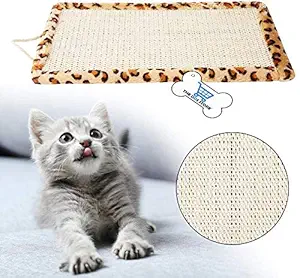 COZY PUPPIES Cat Scratch Board Hanging Sisal Cat Scratcher Toy Cat Scratching Lounge Pad Floor Sleeping Mat for Cats Kitten Protecting Furniture (Colour and Design May Vary)