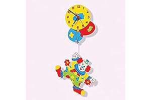 Dida - Wanduhr Clown mit Luftballons, Analoge Uhr Zum Aufhängen Und Zum Dekorieren, Ideal Für Das Kinderzimmer, Der Lustige Clown Ist EIN Wunderbares Geschenk Für Kinder Jeden Alters