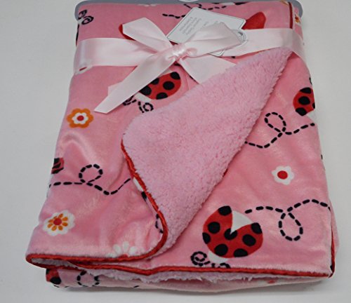 Baby Girls Supersoft Fleece Wrap Blanket 75cm x 100cm (Ladybird)