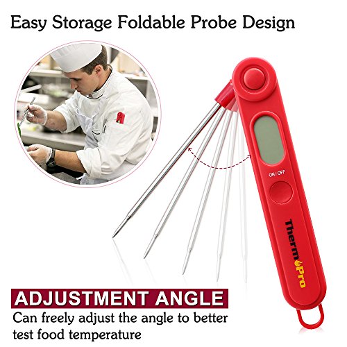 ThermoPro TP03A Instant Read Küchenthermometer Bratenthermometer, Klappbar - 4