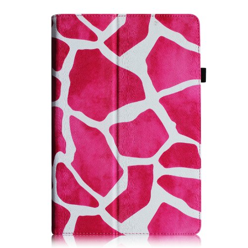 Fintie Schutzhülle Flip Case mit Stylus Halterung für Microsoft Surface RT/Surface 2 26,9 cm nicht kompatibel mit Windows 8 Pro – – ZD-Giraffe Magenta Surface 2 / Surface RT - 2