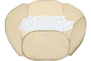 3 Sprouts - Piscine à balles pour Enfants - Piscine à balles pour bébé au Design Amusant - Idéal pour Jouer à l'intérieur - Tissu Durable (balles Non incluses) (Beige)