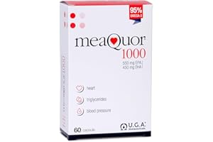 OMEGOR Meaquor 1000 Oméga-3 IFOS 5-Star Certificat (60 gélules) - 1000mg de dose EPA et DHA, 95% d'Oméga 3 - Sans métaux lourds, sans arrière-goût