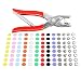 Produktbild LOMATEE Druckknopf set mit Zange inkl. 150 Stk. Metall Druckknöpfe in 10 Farben + Druckknopfzange massive Druckknöpfe nähfrei