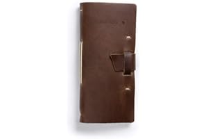 Rustico Leather Fishing Log Book Designed by and for Fishermen. with Template, Records Details of Fishing Trip, Including Date, Time, Location, and Weather Conditions (Dark Brown)
