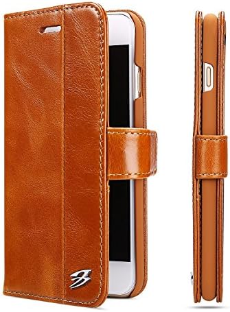 iPhone 7 Plus Cases,MS Jumpper[Genuine Leather Of Cowhide]Luxury Slim Protective Flip Case Gored And Card Slots Design With Stand Function For iPhone 7 Plus 5.5 Inch Kickstand Cover (Brown)