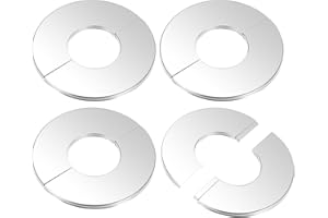 M METERXITY 4-Pack Flangia Divisibile Da Parete, Per Tubo Con Diametro Esterno 1.6 Pollici/40mm 304 Acciaio Inossidabile Piastra Scudetto Rotonda Piastre Per Tubo Dell'Acqua/Rubinetto