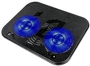 Amazon Basics Laptop Cooling Pad, USB Powered Portable Gaming Laptop Cooler Stand | Quiet 2 Fans with Blue LED