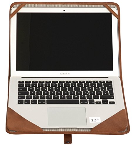 Hülle Apple MacBook Air 13″ Gusti Leder “Damon“ Ledertasche Echtleder MacBook-Air Tasche 13 Zoll Business-Bag 13 inch Notebooktasche Lederetui Braun MacAir13-1-29-1 - 3