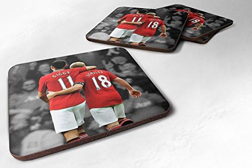 Ryan Giggs Paul Scholes Manchester United Legends MUFC Artwork Coasters (Set Of 4) Tea Coffee Cup Mug Coaster - iCaseCreative
