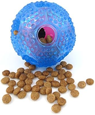 Interactive Dog toys ball IQ treat ball Dog food dispenser,for small/medium/Large dogs,Dog Puzzle slow feeder Made by Nontoxic Themoplastic Rubber(More Tough/Durable/Indestructible) (Blue)