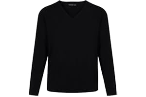 Trutex Plain V Neck Jumper 100% Cotton Unisex Girl's Boy's Kids Size Age 3-16+ Years, Men's Size XXS to 3XL | Standard Fit Long Sleeve School Jumpers