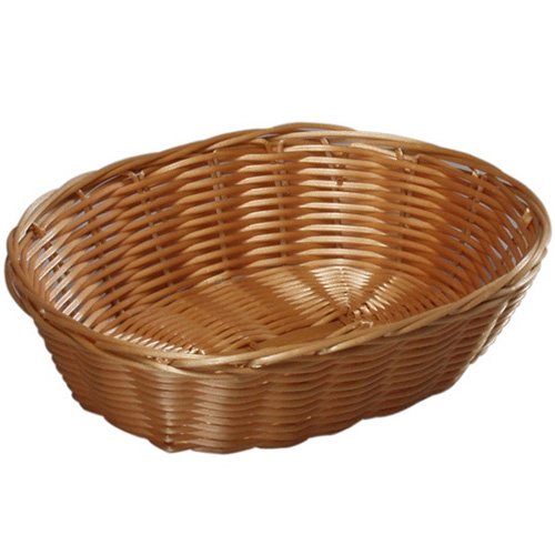 Kesper 17832 Brotkorb aus Kunststoffgeflecht oval, 21 x 17 x 6 cm, braun