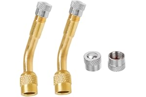 IFUDE Kupfer Ventiladapter, 2 Stück Winkelventil für Motorrad/Auto/Fahrrad/Scooter, 135 Grad Reifenventil Verlängerung Adapter Ventilverlängerungen Ventilverlängerung Autoventil Verlängerung