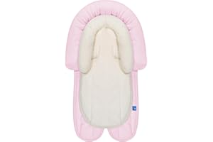 ‎INFANZIA INFANZIA 2-in-1 Kopf- und Körperstütze für Babys, Neugeborene, extra weiche Autositzeinlage, Kissen für Babywippe, Kinderwagen, Schaukel, 50,8 x 30 cm, Rosa