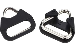 LEFTFOTO Stainless Steel Triangle Split Ring,Camera Strap Hook Lug Ring, with Plastic Cap,for Belt Hook Lanyard for Camera Shoulder Strap (2 pcs), Black, 2 cm×2 cm