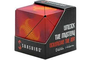 SHASHIBO Shape Shifting Box - Award-Winning, Patented Fidget Cube w/ 36 Rare Earth Magnets - Transforms Into Over 70 Shapes (Optical Illusion)