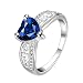 Yellow Chimes Blue Heart Beauty Austrian Crystal Sterling Silver Ring For Girls RS.375.00