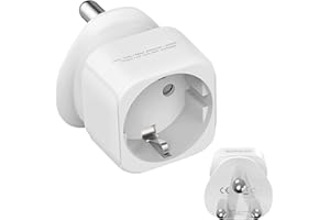 AMOBON 1 Stück Südafrika Reiseadapter, Deutschland zu Südafrika Adapter, Typ M Stecker für South Africa Namibia Swasiland Mosambik Bhutan Lesotho Botswana Travel Reise im Urlaub (Weiß)