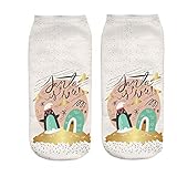 iHENGH Neujahrs Karnevalsaktion Damen Herbst Winter Bequem Lässig Mode Frauen 3D Cartoon Funny Christmas Crazy Cute Erstaunliche Neuheit Print Söckchen