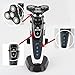 ZJchao Rotary 4D Rechargeable Washable Men's Cordless Safety Shaver Electric Razor with Charging Stand,Black