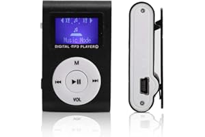 CUIFATI Przenośny Odtwarzacz Muzyczny Hi-Fi Mini MP3 z Bezstratnym Dźwiękiem z Gniazdem Pamięci i Baterią o Długiej żywotności na Zewnątrz, w Zestawie Słuchawki, Obsługa do 32 GB czarny/Biały)(czarny)