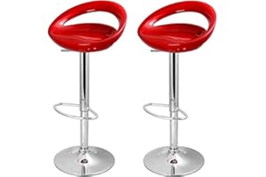 LA SILLA ESPAÑOLA DP Grifería Pack 2 taburetes con Base en Cromo y Asiento Redondo Color Berenjena (ABS)