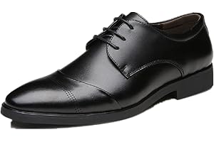 JOYTO Business Herren Anzugschuhe, Lederschuhe Schnürhalbschuhe Oxford Schuhe Smoking Lackleder Hochzeit Derby Leder Brogue Schwarz Braun 37-48
