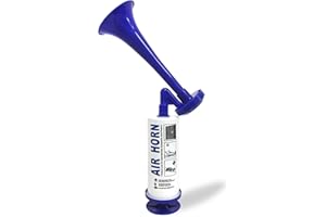 WOUMON Air Horn Handheld, Airhorn Extremely Loud, Reusable Stadium Horn, Gas Horn for Safety Boat Car Sports Events (Blue)