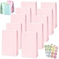 30Pcs Baby Pink Gift Bag Paper Pastel Party Bags for Kids,Adult Parties,Small Birthday Party Favour Goodie Candy Sweets Bag,Kraft Paper Bags with 36 Stickers for Presents,Xmas,Easter Wedding Parties