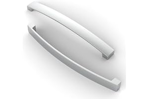 FURNIWARE Tirador de 10 piezas para muebles, distancia del agujero de 192 mm, tirador de arco para gabinete, tirador de cocina, para puerta de armario de cocina, baño, cromo