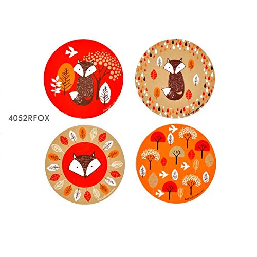 Foxtrot 4052rfox - Juego de 4 Posavasos de Vasos en Liege Decor Zorro